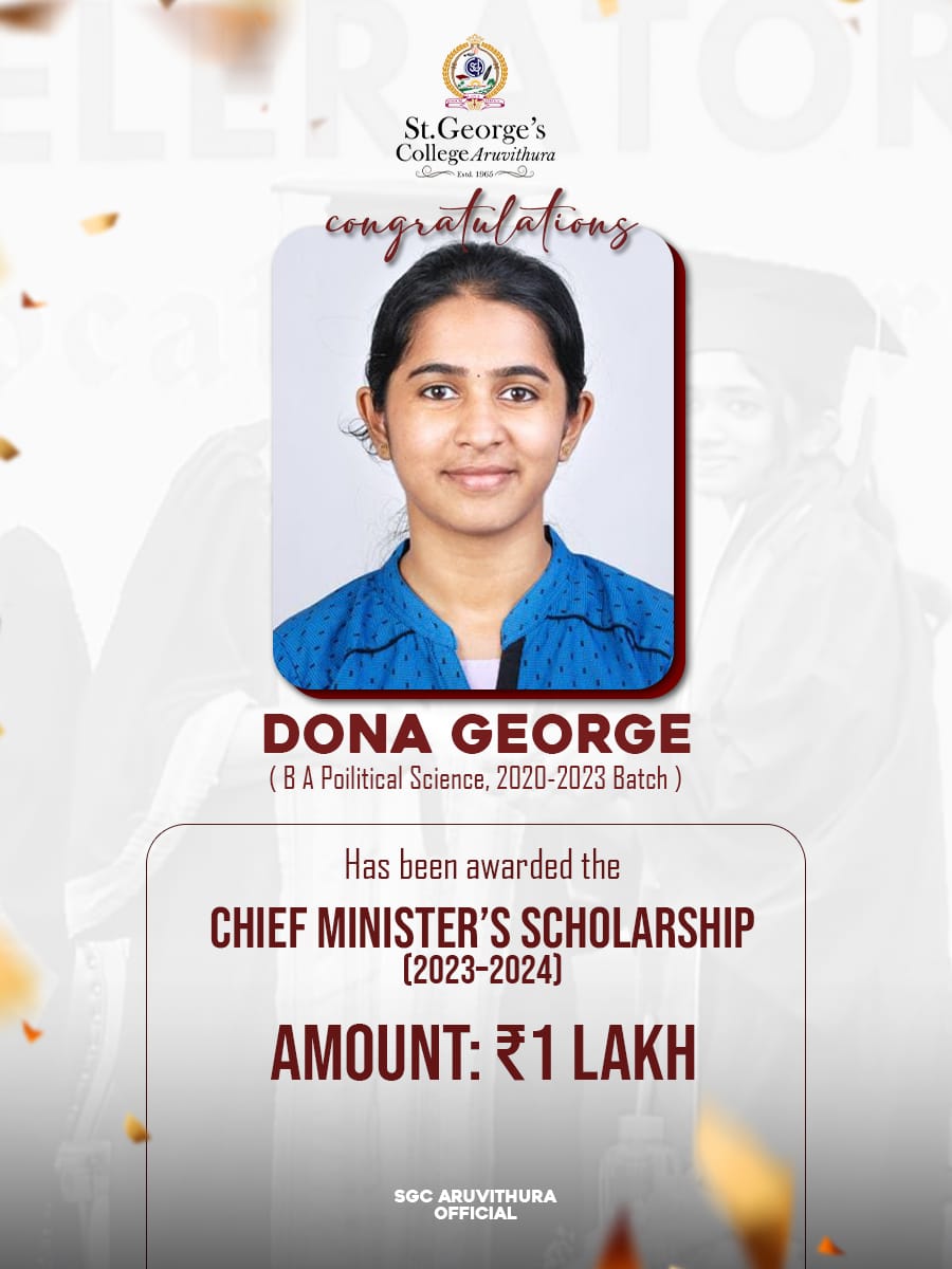 Awarded Chief Minister's Scholarship (2023-2024) of Rs. 1 Lakh